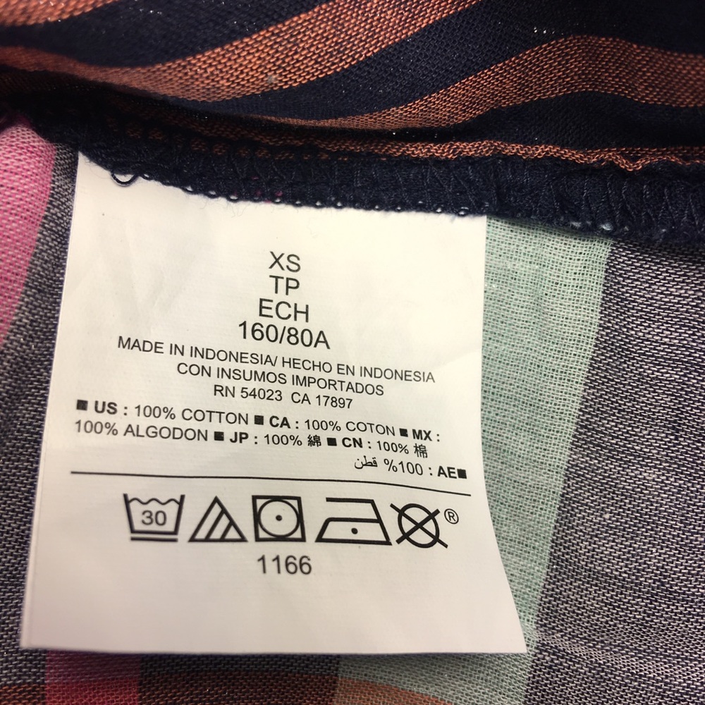 OLD NAVY Classic Semi-Sheer Plaid Shirt XS/XXL - Picture 5 of 6